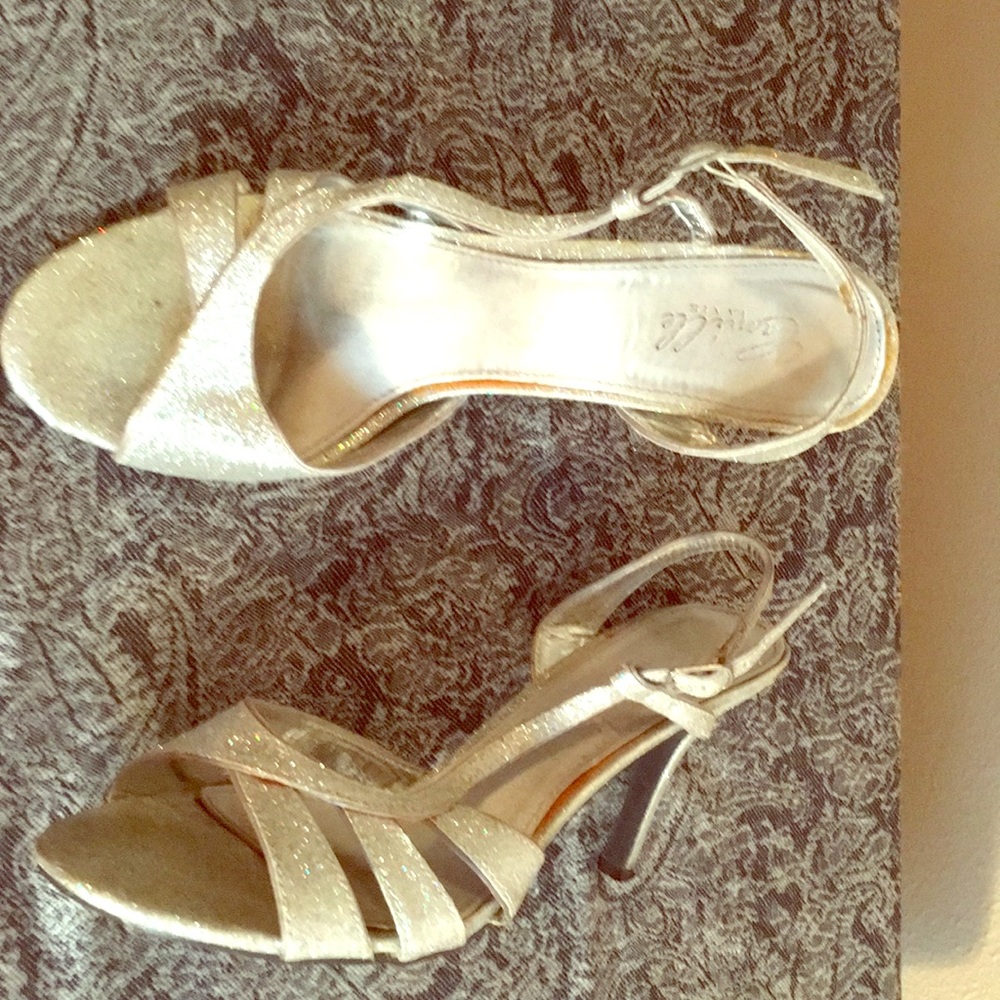 Silver sling backs